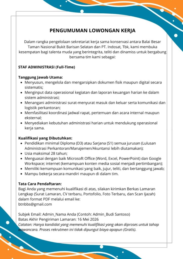 PENGUMUMAN LOWONGAN KERJA